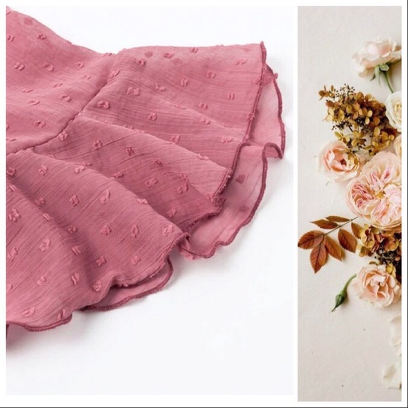 *CLEARANCE* Dusty Rose Boho Swiss Dot Mini Dress - Picture 6 of 7